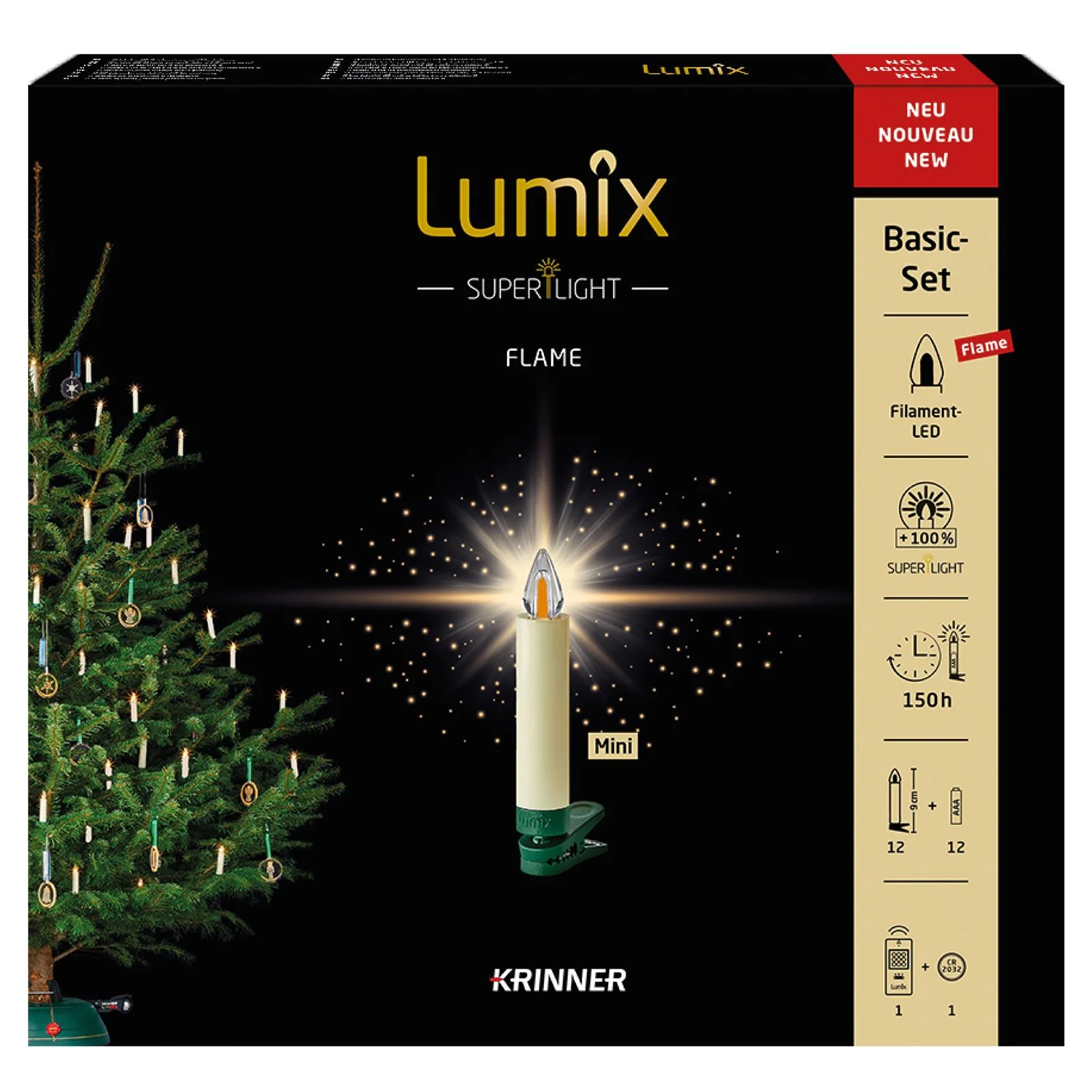 Krinner Lumix 77901 Mini karácsonyfa gyertya Dekoráció (12db) (77901)