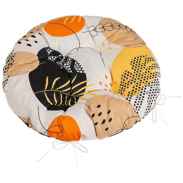 BELLATEX Adéla Seat cushion 62/233 round quilted d.40 cm pebbles orange (12562)