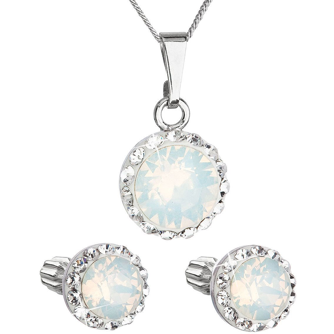 EVOLUTION GROUP 39352.7 fehér opál Swarovski® kristályokkal (925/1000 ezüst; 3 g) (8590962394689)