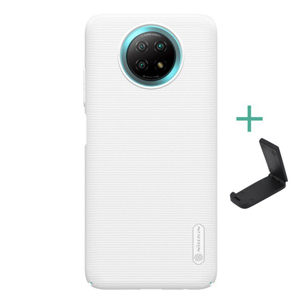 NILLKIN SUPER FROSTED műanyag telefonvédő (gumírozott, érdes felület + asztali tartó) FEHÉR [Xiaomi Redmi Note 9 5G] (5996591036243)