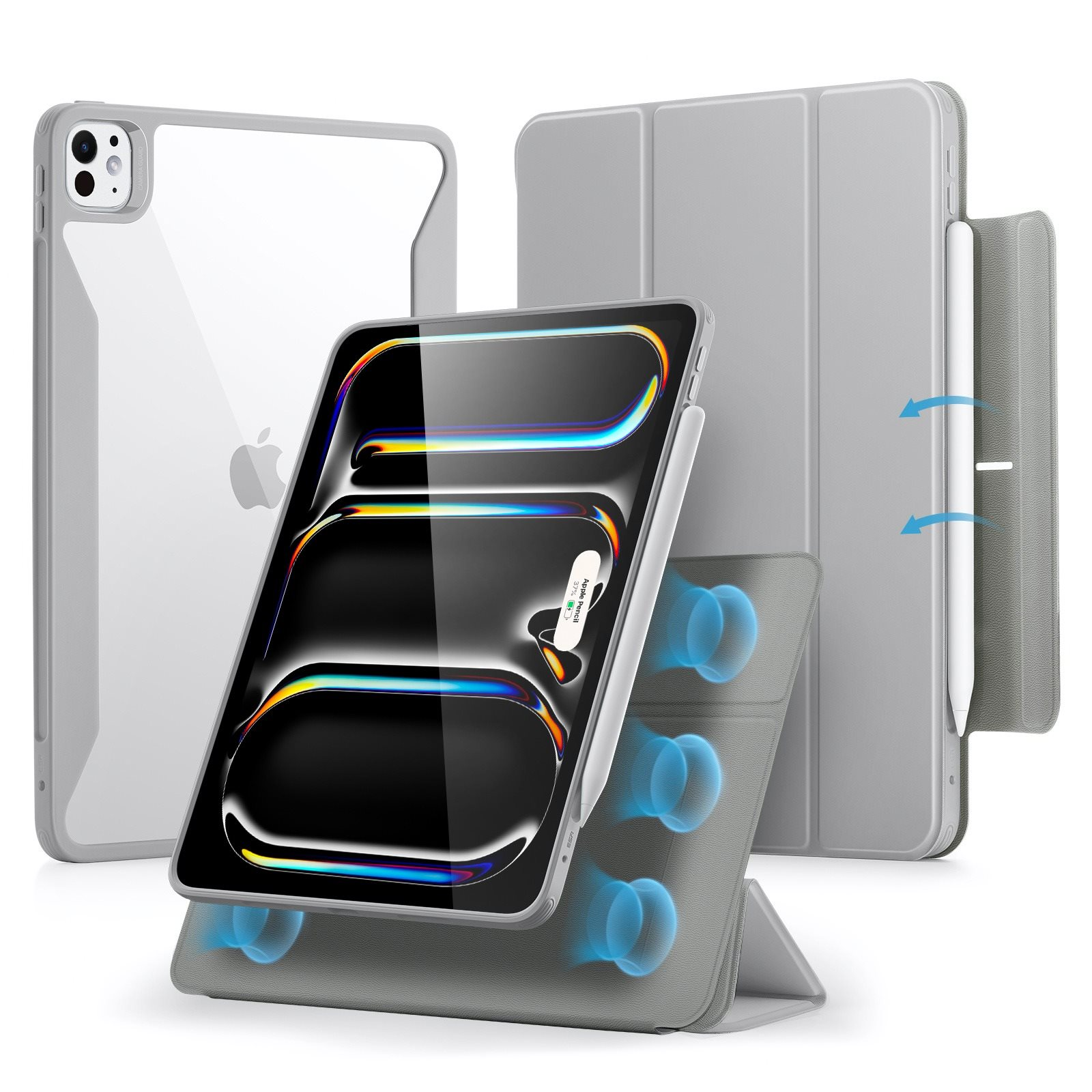 ESR Rebound Hybrid Case 360, Compatible with iPad Pro 11 (2024), Grey (1B1990506)