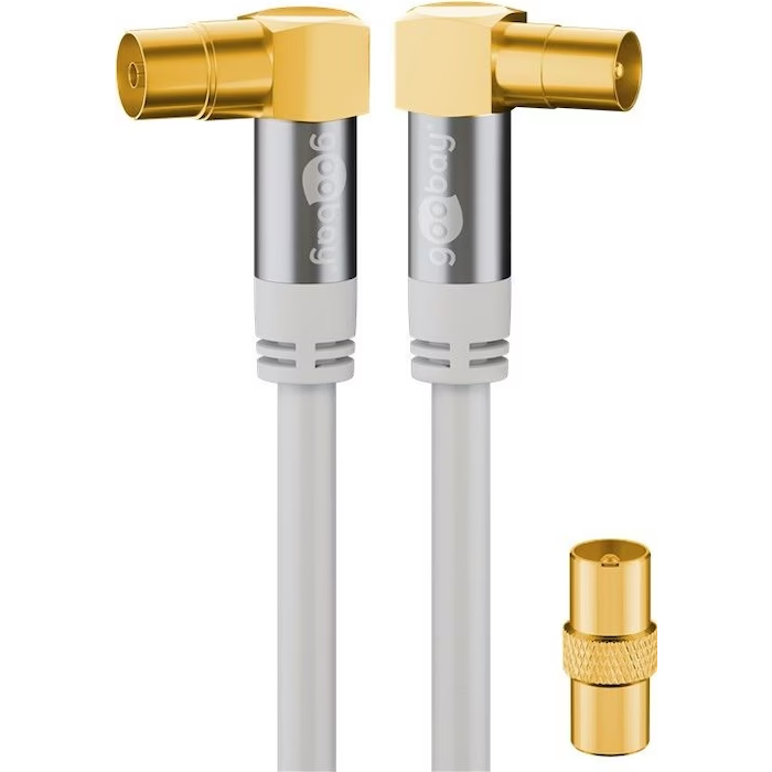 Goobay 70411 Premium Koax TV antenna kábel 1m - Fehér (70411)