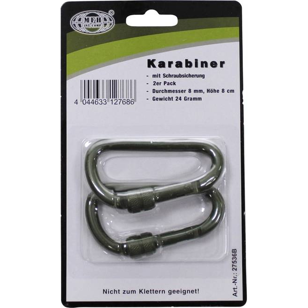 MFH - Military & Adventure Karabíner D8x80O 8 mm x 80 mm 2 db (27536B)
