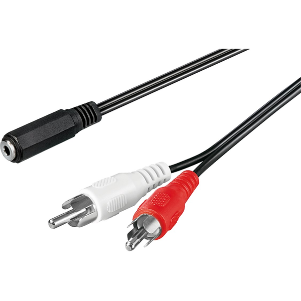 Adaptor Goobay Jack 3.5 mm mama la 2 x RCA tata, 1.4 m, Negru