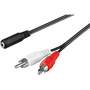 Adaptor Goobay Jack 3.5 mm mama la 2 x RCA tata, 1.4 m, Negru