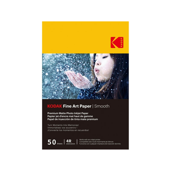 Kodak 9891093 - 50 Hojas De Papel Fotográfico 230g/m², Mate, Formato A6 (10x15cm), Impresión Inkjet Liso