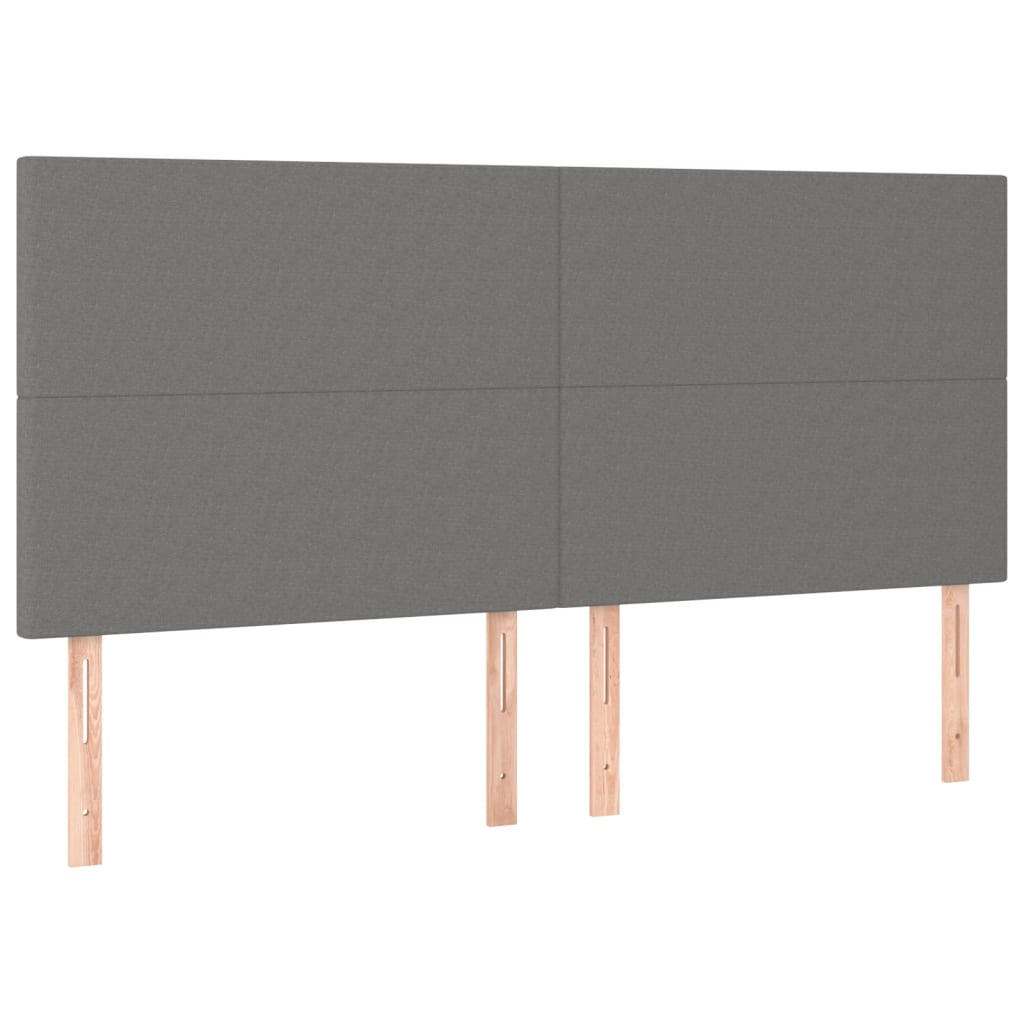 4 db sötétszürke szövet fejtámla 100x5x78/88 cm (3116075)