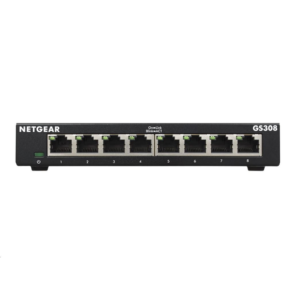 NETGEAR GS308-300PES switch di rete Non gestito L2 Gigabit Ethernet (10/100/1000) Nero