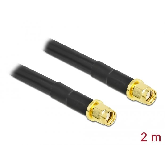 Delock antennakábel RP-SMA-dugó apa RP-SMA-dugó, LMR/CFD300 2m (90454) (DE90454)