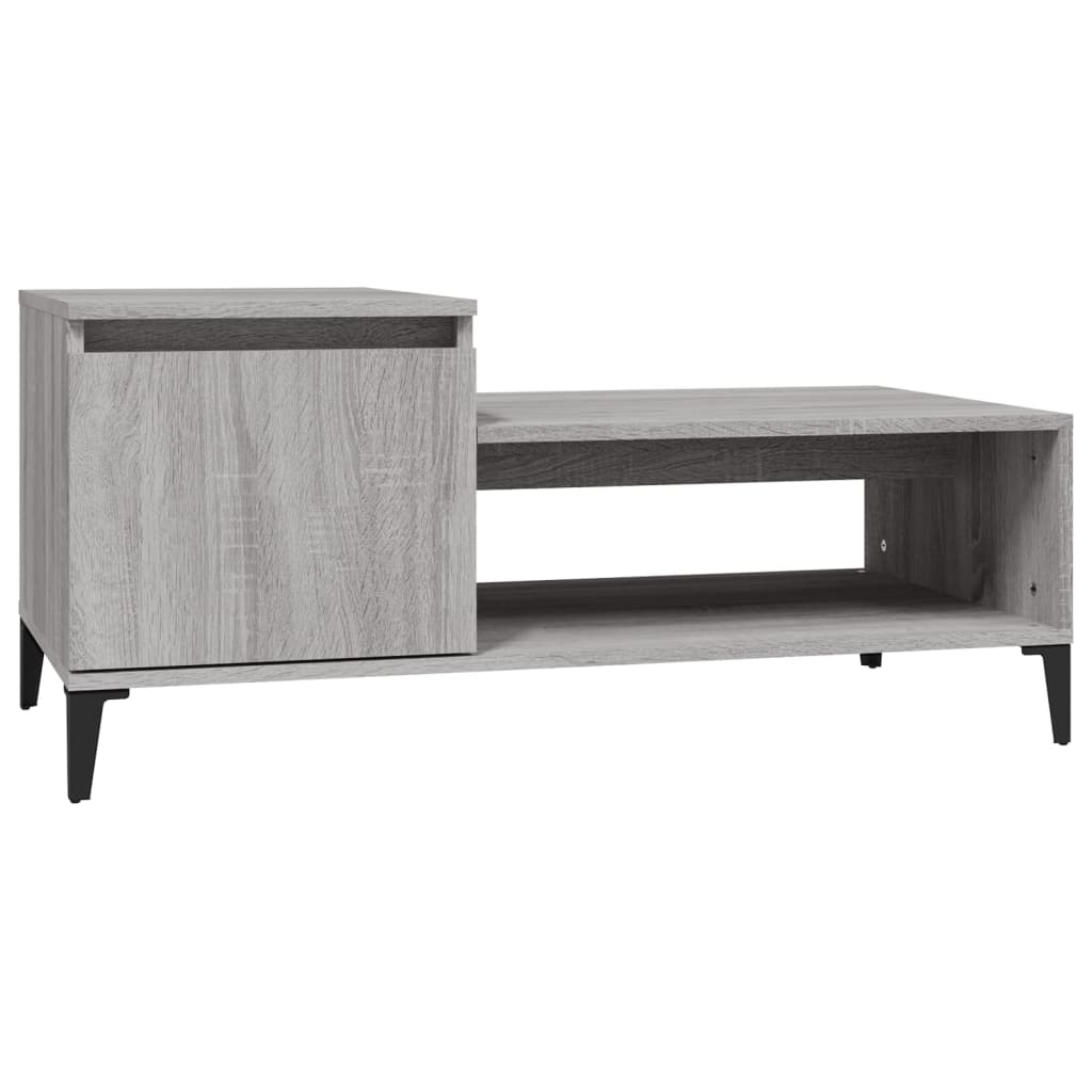 szürke sonoma szerelt fa dohányzóasztal 100 x 50 x 45 cm (821138)