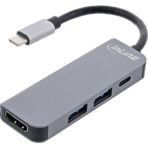 InLine 33271H hub di interfaccia USB 3.2 Gen 1 (3.1 Gen 1) Type-C 5000 Mbit/s Grigio
