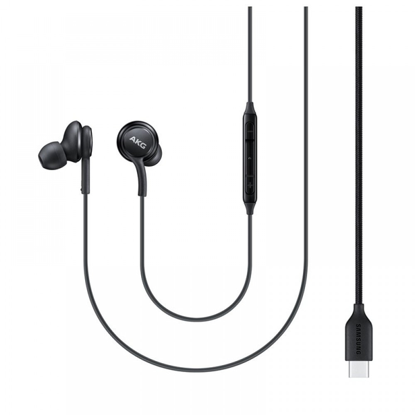 Căști Samsung EO-IC100 cu conector USB Type-C, negre, cu sunet AKG