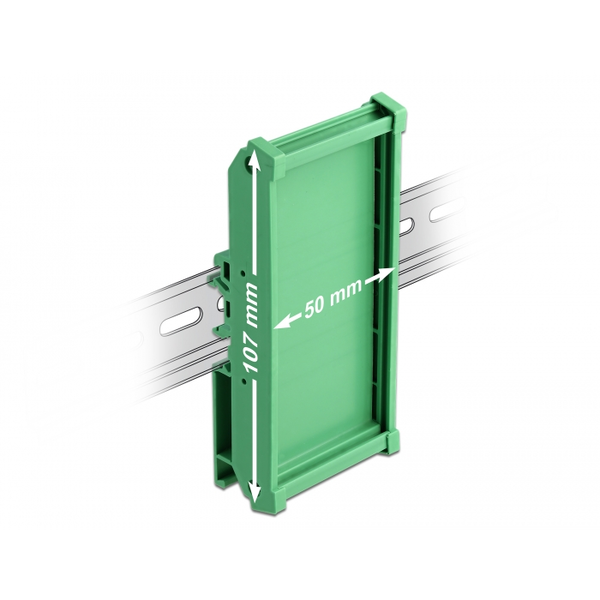 DELOCK Platinenhalterung (107 mm) für Hutschiene 5 cm lang