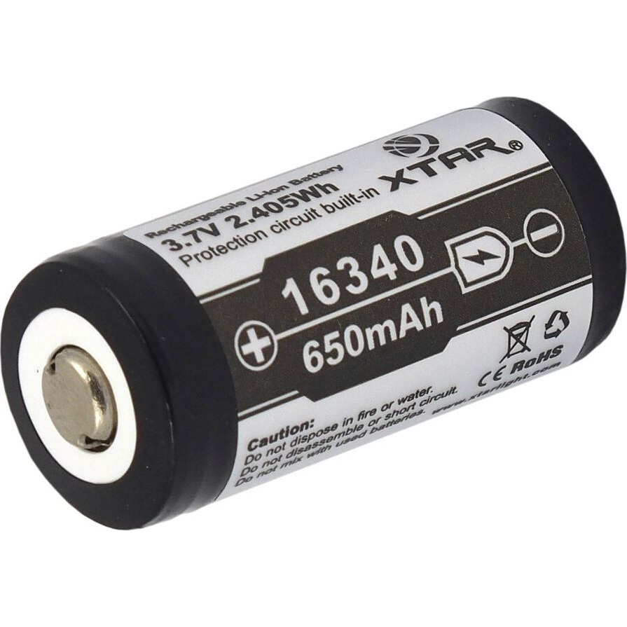 Xtar 16340 CR123 3,7V,650 mAh Li-Ion Akku Védelemmel (xt11)
