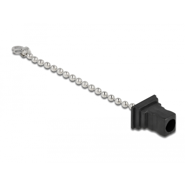 LWL Staubschutzkappe mit Kette für SC Stecker schwarz