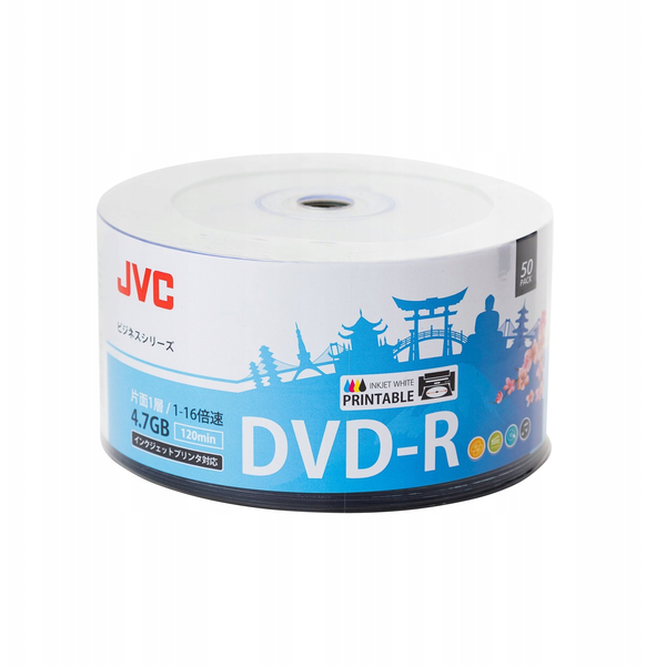 JVC DVD-R 4,7GB 6X INKJET WHITE PRINTABLE SP*50 70771BJCK0001
