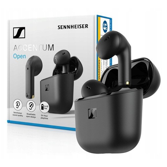Слушалки Sennheiser Accentum Open TWS в черен цвят