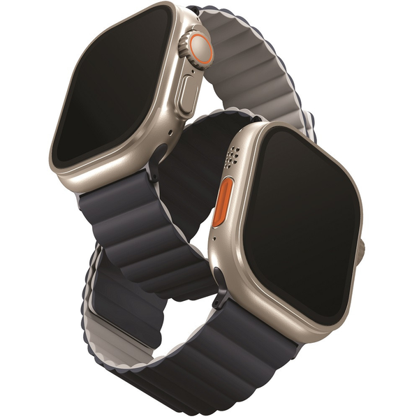 UNIQ Revix mágneses szilikon szíj Apple Watch 42/44/45/49mm, kék/szürke 70517