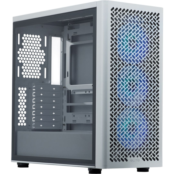 Cooler Master E502-WGNN-S00 Elite 502 Midi-Tower, ATX, Window, 3x 120mm ARGB, USB Type-C, White