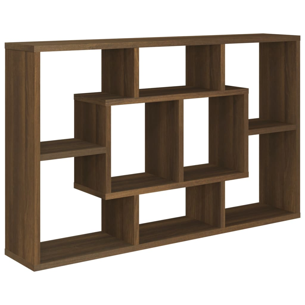 barna tölgy színű szerelt fa fali polc 85x16x52,5 cm (820462)