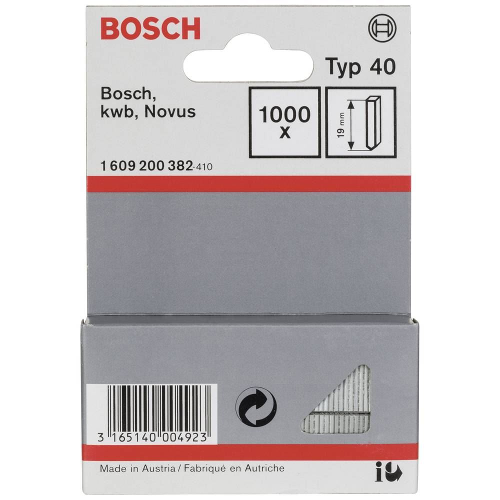 Bosch Accessories 40-es típusú tűzőgép szögek 1000 db 1609200382 (1609200382)