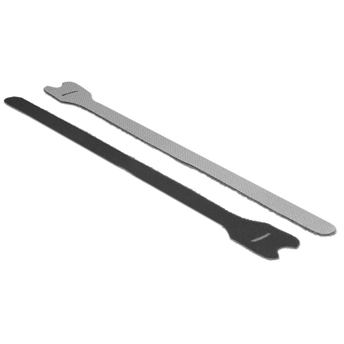 Delock Hurkolható kábelkötegelő 300 x 12 mm 10 db fekete (18688) (d18688)