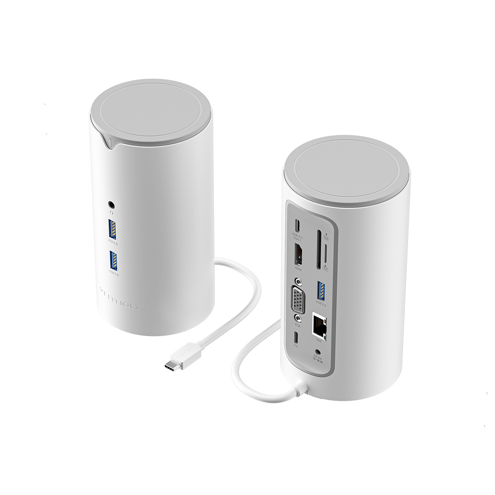 Vention TPHWC-EU dokkoló állomás és port replikátor Vezetékes USB 3.2 Gen 1 (3.1 Gen 1) Type-C Fehér (TPHWC-EU)