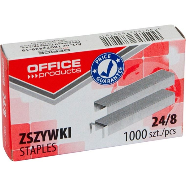  Office Products Zszywki OFFICE PRODUCTS, 24/8, 1000szt.