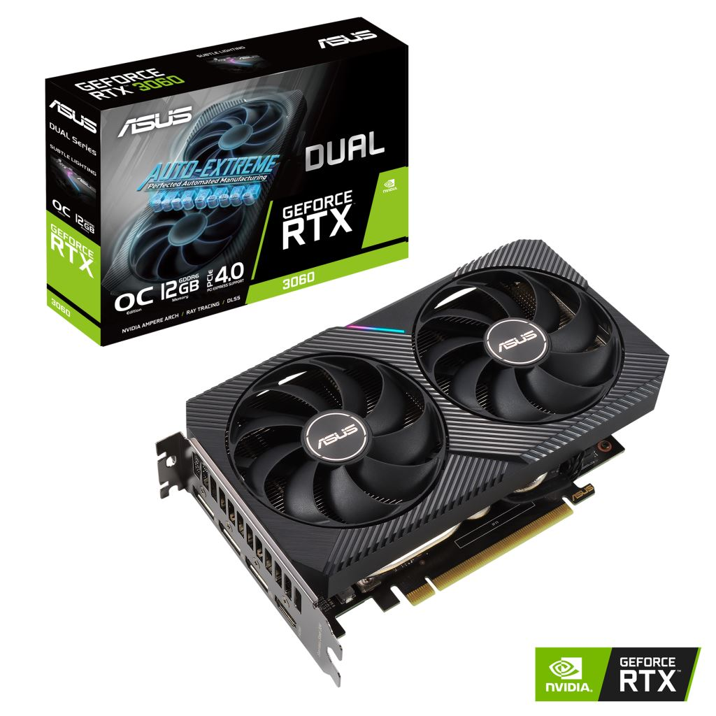 ASUS GeForce RTX 3060 12GB Dual OC Edition LHR videokártya (DUAL-RTX3060-O12G-V2) (DUAL-RTX3060-O12G-V2)