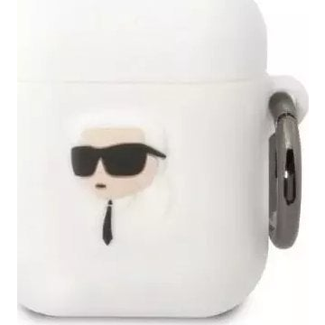CG MOBILE KARL LAGERFELD 3D LOGO NFT KARL HEAD szilikon tok (karabíner) FEHÉR Apple AirPods 1/2 (KLA2RUNIKH)