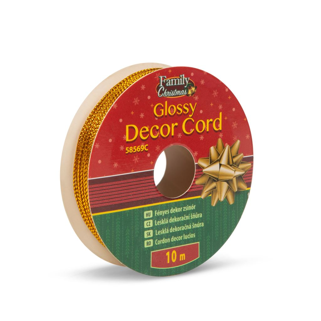 Family fényes dekorzsinór 10m aranyszínű (58569C) (58569C)