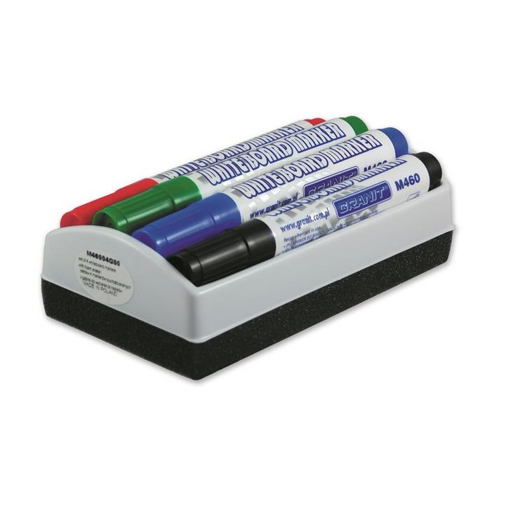 Granit M460 2-3 mm Táblamarker készlet tolltartóval - 4 különböző szín + táblatörlő (5 db) (M46004G00)