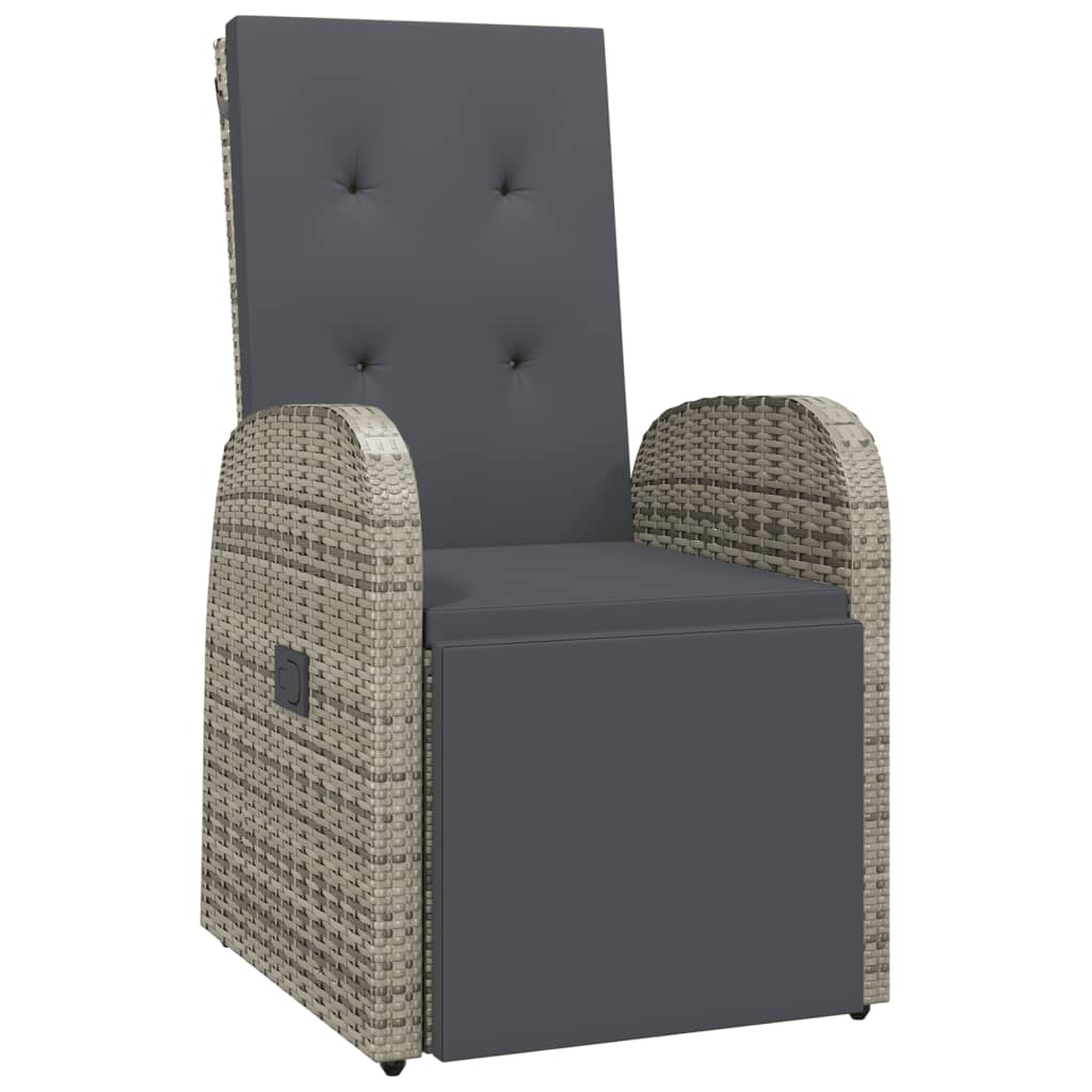 szürke polyrattan dönthető kerti szék párnákkal (319540)