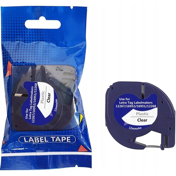 Taśma DYMO LT 12267 12mm x 4m S0721530 czarny na przezroczystym zamiennik