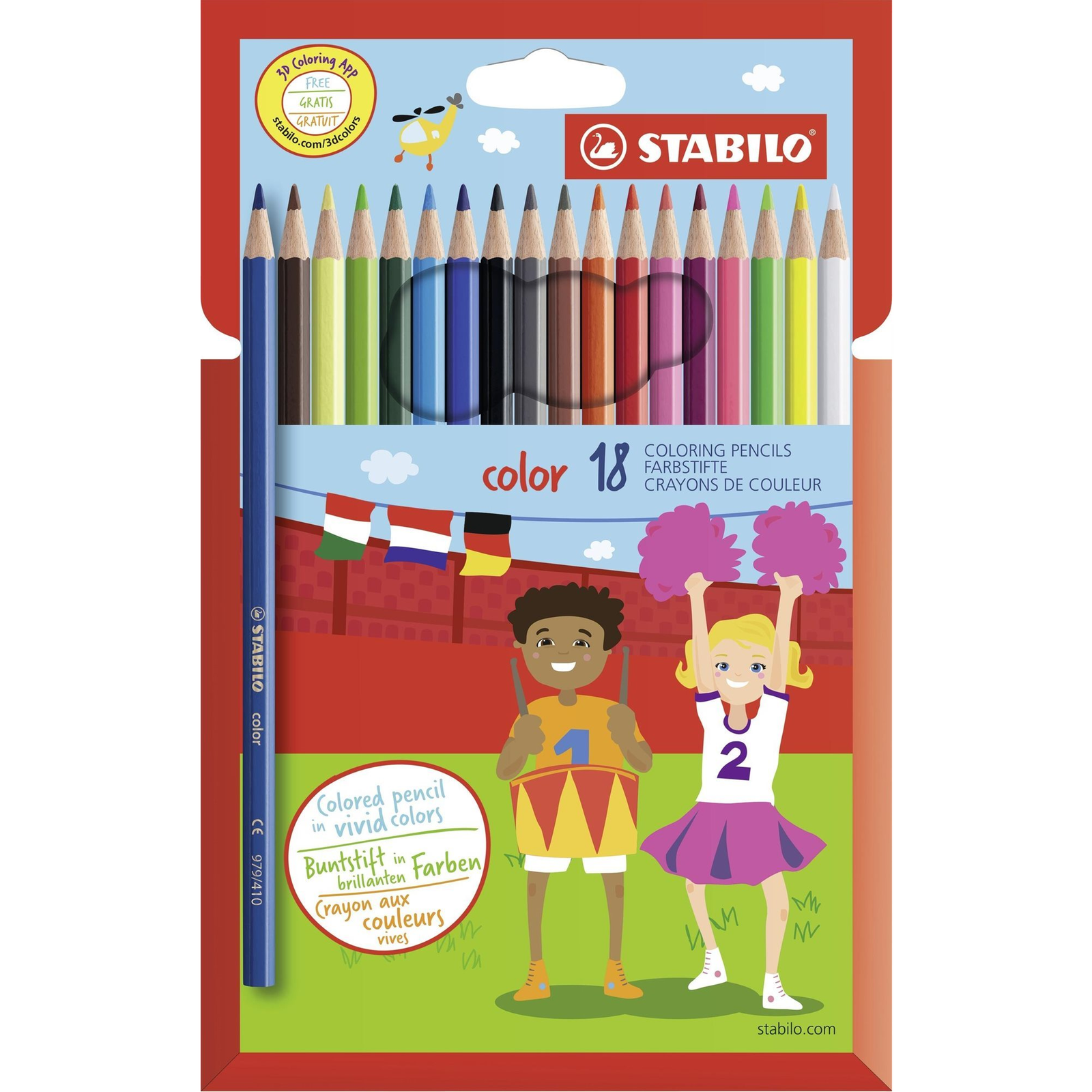 STABILO color 18 db karton tok + neon színek (4006381194617)