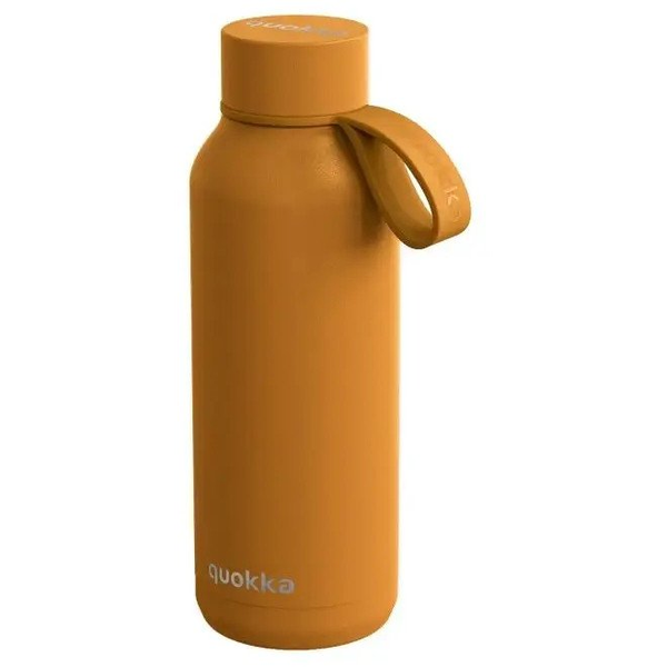 Quokka Solid With Strap - Butelka termiczna ze stali nierdzewnej 510 ml z paskiem (Mustard)