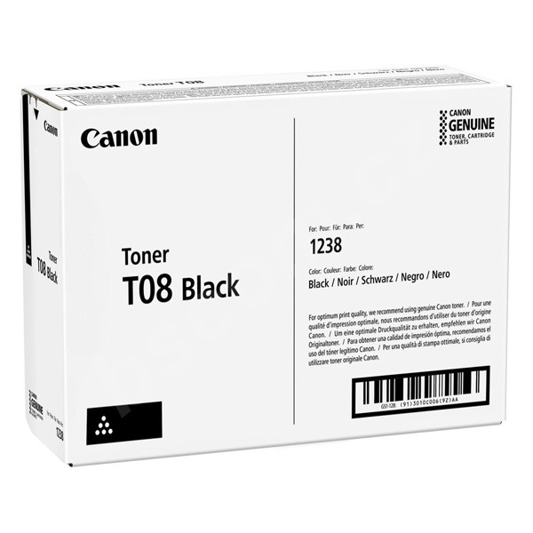 Canon TONER T08 BLACK tonerpatron 1 stk Original Sort