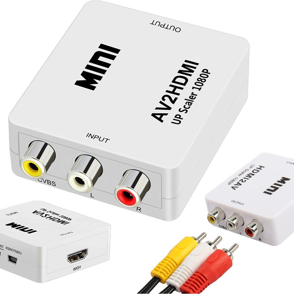 Adapter AV Sourcing RCA - HDMI (+Audio) Converter White