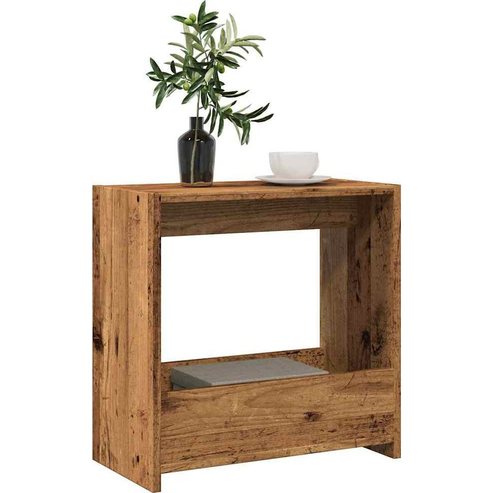 Oldalasztal Régi fa 50x26x50 cm Gépelt fa (856538)