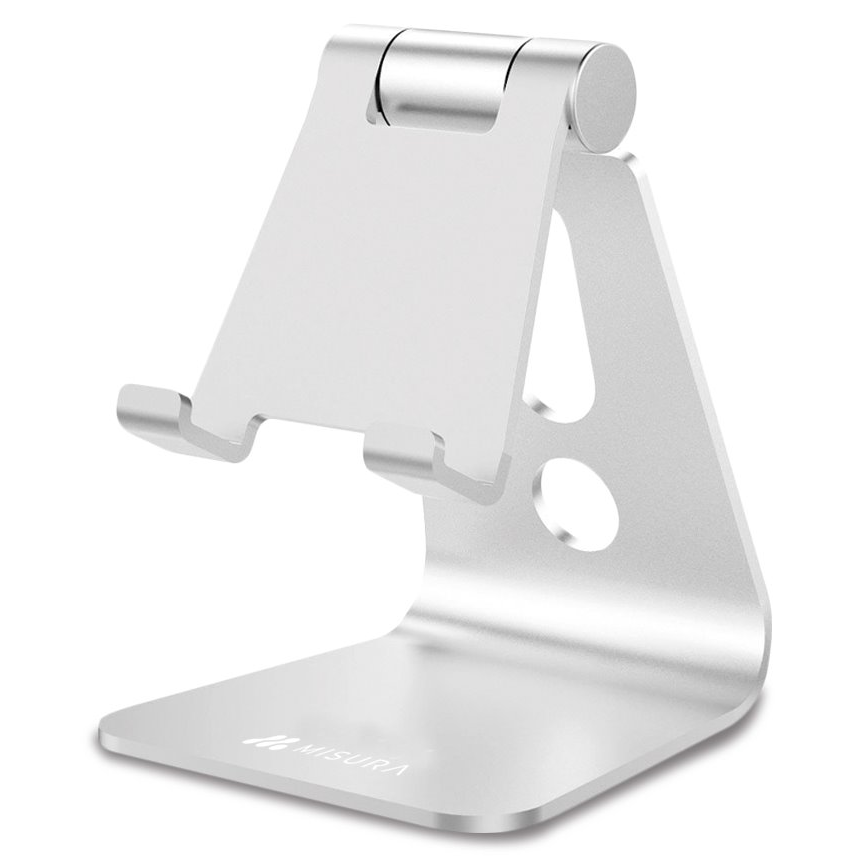 Misura ME17 Mobiltelefon Univerzális Asztali Állvány Alumínium - Ezüst (P21A191S01)