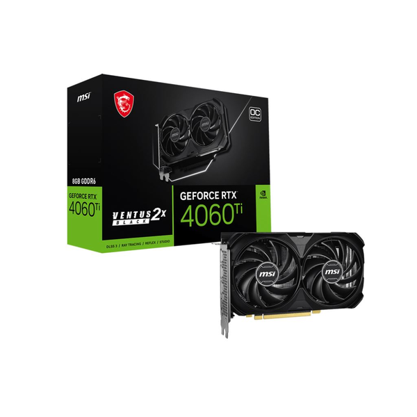 Видеокарта MSI GeForce RTX 4060 Ti VENTUS 2X BLACK E1 OC 8GB GDDR6 128-bit