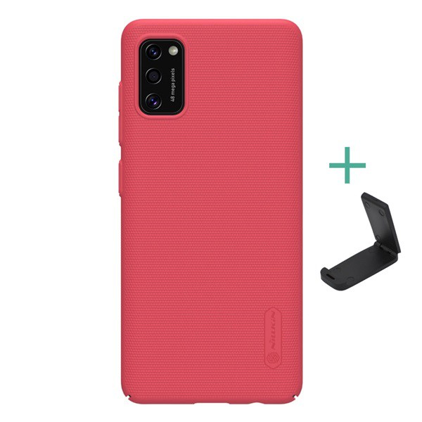 NILLKIN SUPER FROSTED műanyag telefonvédő (gumírozott, érdes felület + asztali tartó) PIROS [Samsung Galaxy A41 (SM-A415F)] (5996457951055)