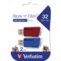 Verbatim Store 'n' Click USB флаш памет 32 GB USB Тип-A 3.2 Gen 1 (3.1 Gen 1) Син, Сив, Червен