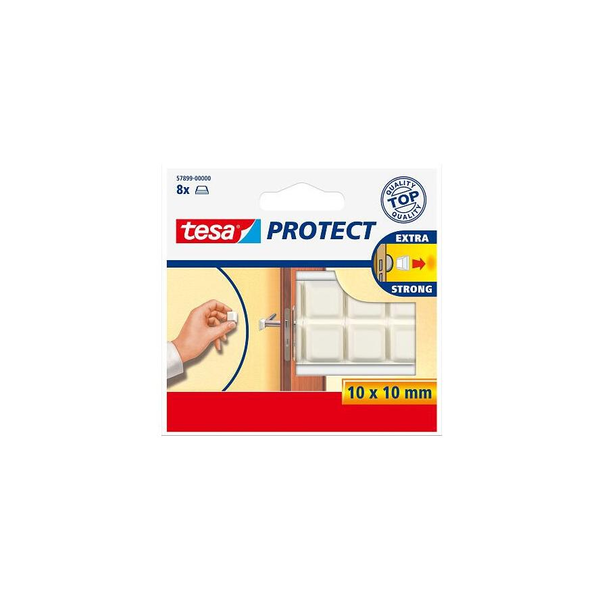 Ochranné nárazníky "Protect 57899", bílá, 10 mm x 10 mm TESA