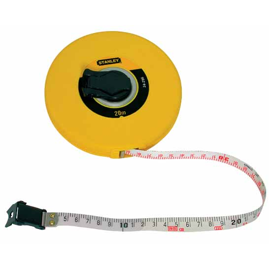 Ruleta 20m cu banda din fibra de sticla Stanley 0-34-296, maner pliabil pentru depozitare, carcasa ABS de inalt impact, dimensiune: 20 m