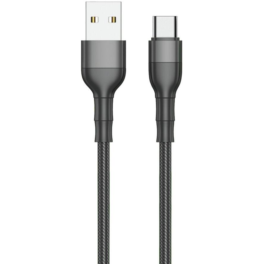 2GO USB Lade-/Datenkabel USB-A - Type C Nylon 1m anthrazit (797304) (797304)