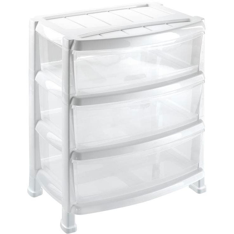 HEIDRUN, fiókokkal 55×40×60,54 cm fehér, műanyag (HDR1525)