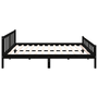 fekete tömör fa ágykeret 160x200 cm