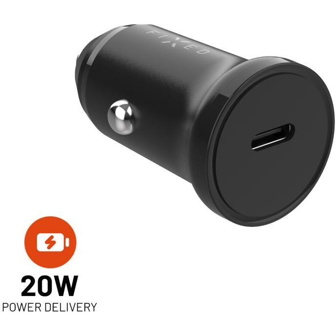 FIXED USB-C kimenettel és PD támogatással 20W fekete színben (FIXCC20N-C-BK)
