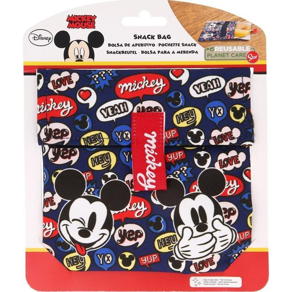 Mickey Bolsa Sandwich Snack 16x16 Cm